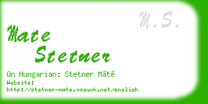 mate stetner business card
